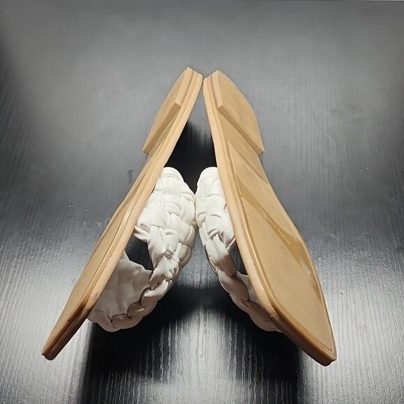 MARC FISHER SQUARE TOE SLIDES CRISS CROSS RIBBON THICK LEATHER BOTTOMS W.SIZE 10 - Picture 11 of 16